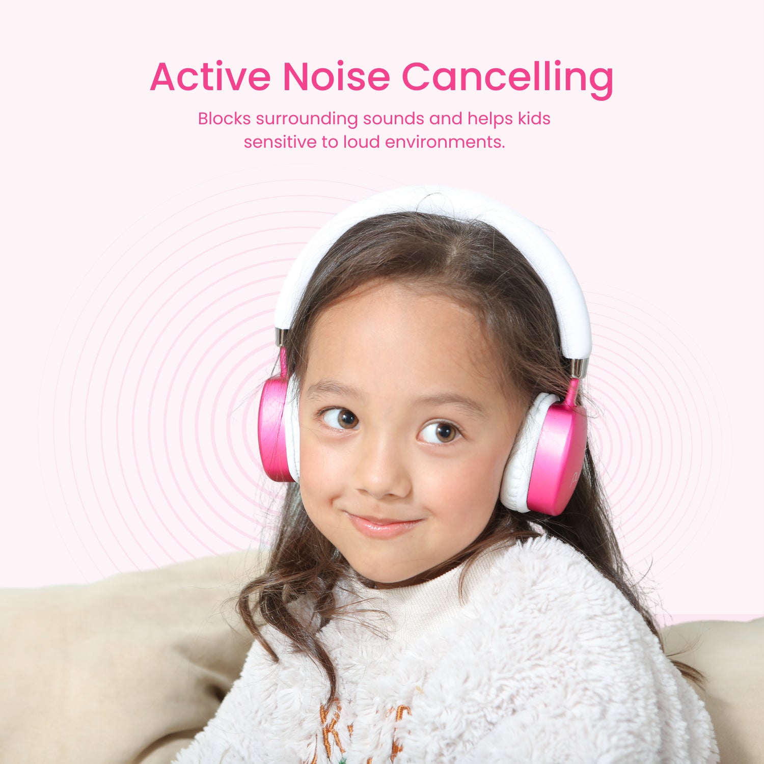 سماعة PuroQuiet Plus لاسلكية للأطفال بعزل ضوضاء ANC وحد صوت 85dB