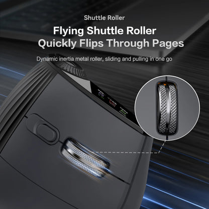 RGB Backlit Speed Roller Wireless Vertical Gaming Mouse with Function Adjustment Knob Bluetooth USB Ergonomic Mice Slient Click
